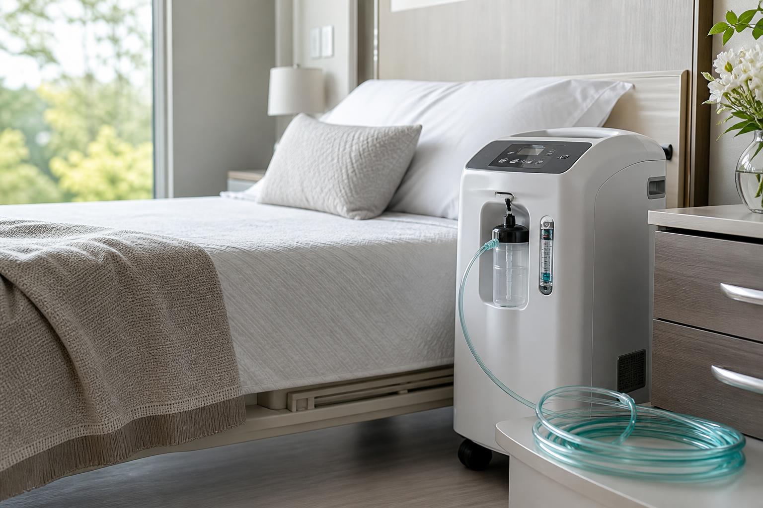 Clean respiratory support equipment in a calm care room